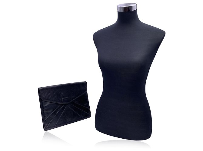 Gianfranco Ferré Clutch vintage in pelle nera - vista 2