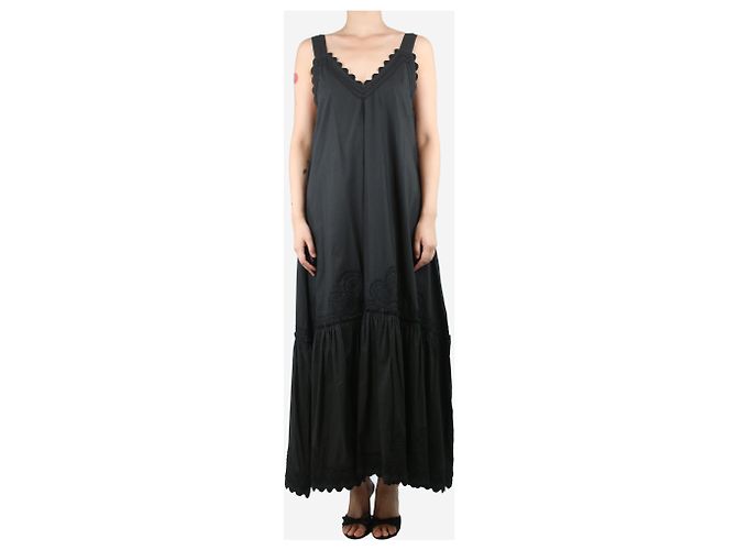 Juliet Dunn Schwarzes Baumwoll-Midikleid - Einheitsgröße - Ansicht 3