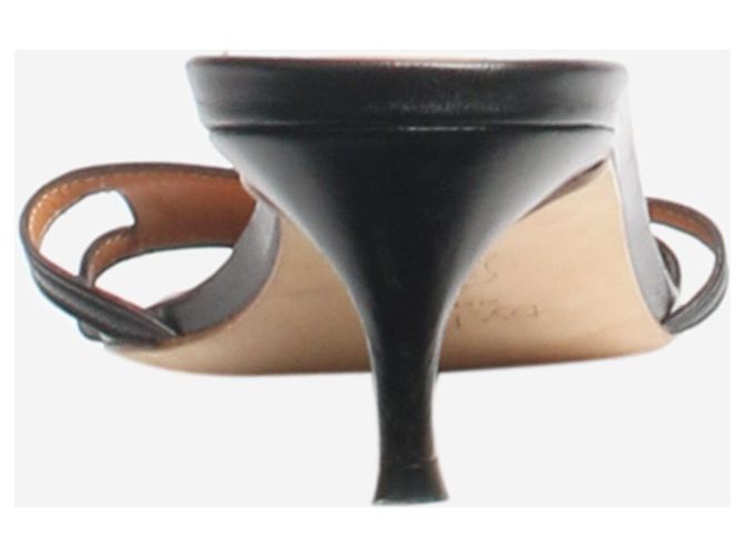 By Far Sandales à talons kitten en cuir noir - taille EU 39 - vue 3
