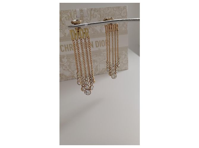 Orecchini Dior in metallo dorato e cristalli D'oro - vista 9