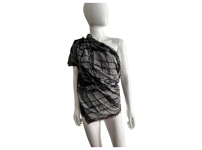 Bottega Veneta Stola grande in cotone stampato Multicolore - vista 9