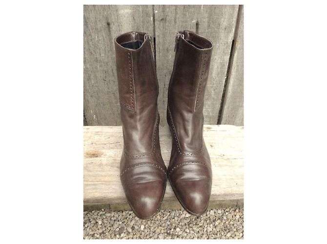Fratelli Rosseti Botines de cuero marrones Fratelli Rossetti Castaño - vista 3