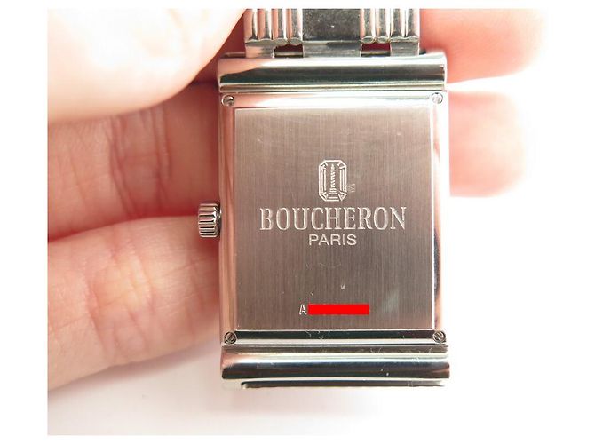 NEUE BOUCHERON REFLET MEDIUM 36 MM UHR +6 CROCO- UND STAHLARMBÄNDER Silber - Ansicht 6