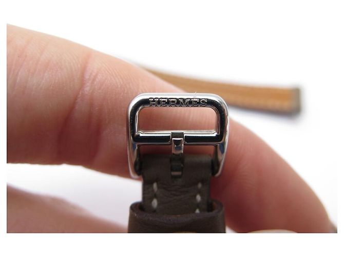 Hermès NUEVE BRAZALETE HERMES PARA RELOJ H MINI MODELO BANGLE DE RELOJ Gris pardo - vista 3