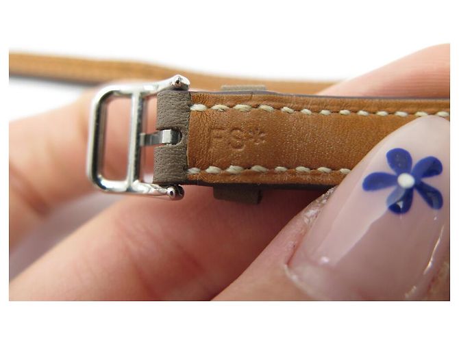 Hermès NUEVE BRAZALETE HERMES PARA RELOJ H MINI MODELO BANGLE DE RELOJ Gris pardo - vista 4