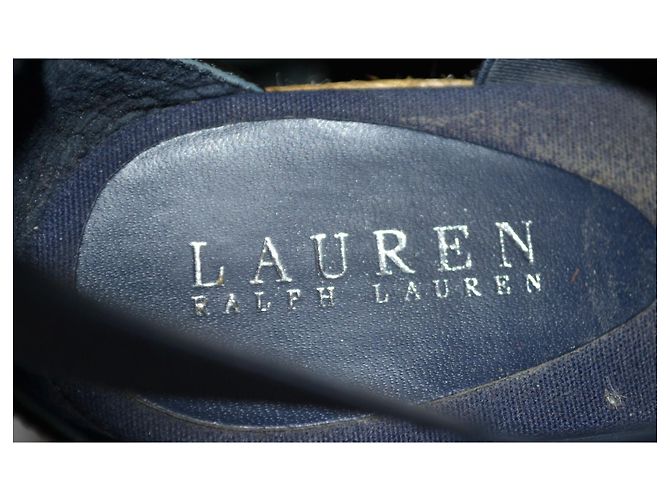 Zeppe Ralph Lauren in vernice nero e blu - vista 6