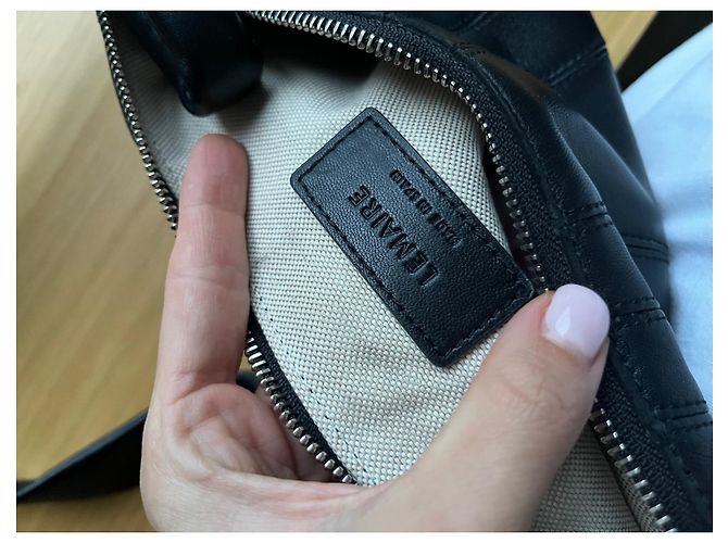 Lemaire Borsa Croissant piccola in pelle nera Nero - vista 3