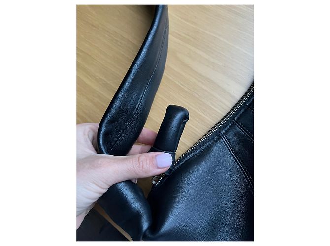Lemaire Borsa Croissant piccola in pelle nera Nero - vista 4