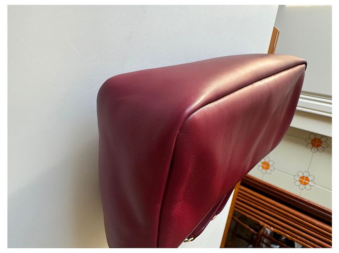 Borsa a mano Saint Laurent Calypso in Pelle Rosso Merlot Bordò - vista 15