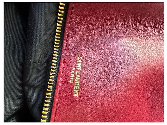 Borsa a mano Saint Laurent Calypso in Pelle Rosso Merlot Bordò - vista 16