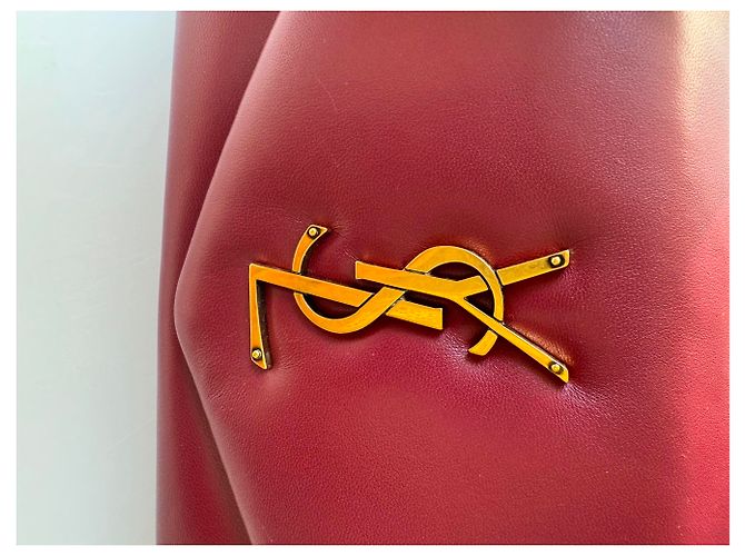 Borsa a mano Saint Laurent Calypso in Pelle Rosso Merlot Bordò - vista 19