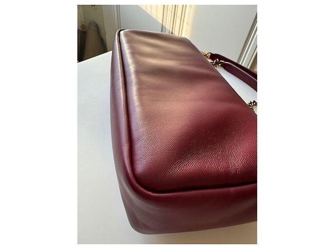 Borsa a mano Saint Laurent Calypso in Pelle Rosso Merlot Bordò - vista 2