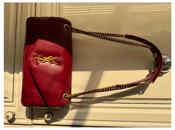 Borsa a mano Saint Laurent Calypso in Pelle Rosso Merlot Bordò - vista 22