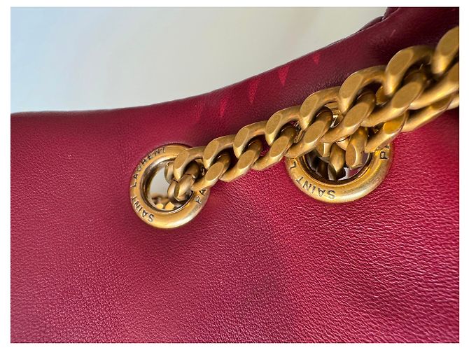Borsa a mano Saint Laurent Calypso in Pelle Rosso Merlot Bordò - vista 25