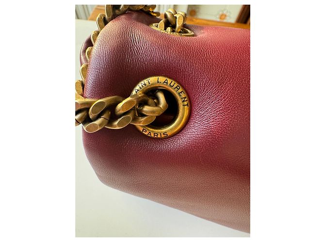 Borsa a mano Saint Laurent Calypso in Pelle Rosso Merlot Bordò - vista 3