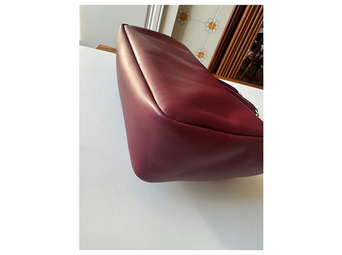 Borsa a mano Saint Laurent Calypso in Pelle Rosso Merlot Bordò - vista 5