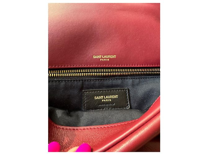 Borsa a mano Saint Laurent Calypso in Pelle Rosso Merlot Bordò - vista 6