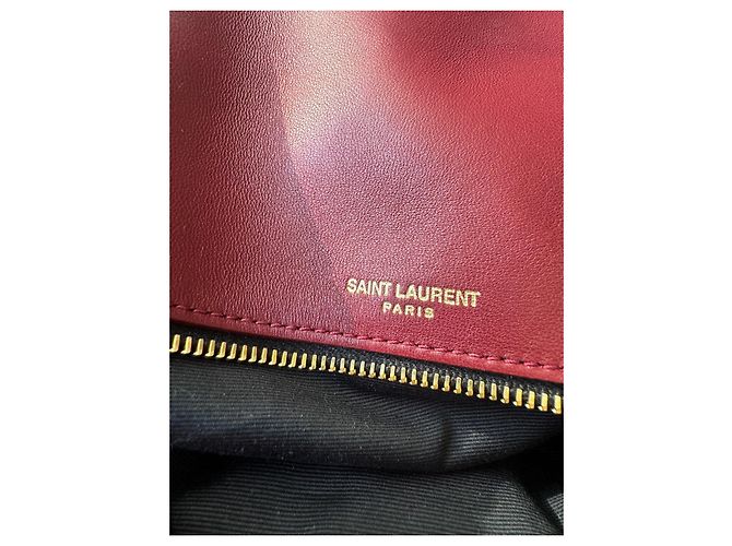 Borsa a mano Saint Laurent Calypso in Pelle Rosso Merlot Bordò - vista 7