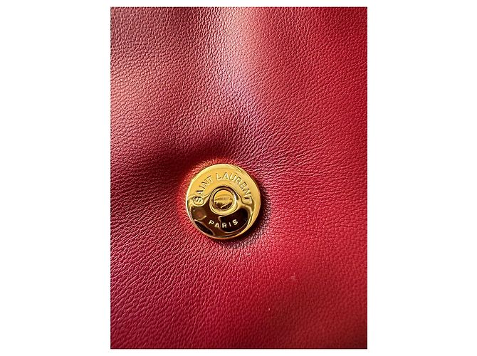 Borsa a mano Saint Laurent Calypso in Pelle Rosso Merlot Bordò - vista 8