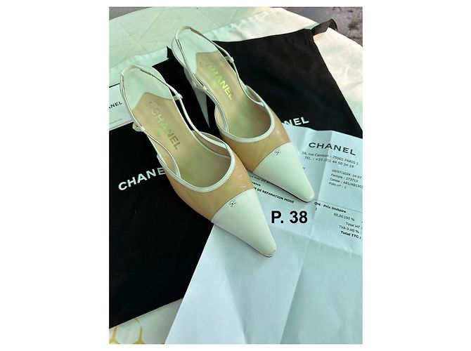 Cambon Chanel Neue Vintage-Pumps - Größe 38 Creme - Ansicht 2