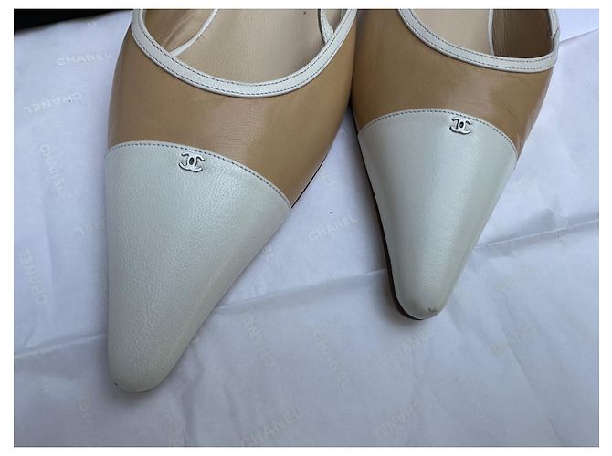 Cambon Chanel Neue Vintage-Pumps - Größe 38 Creme - Ansicht 3