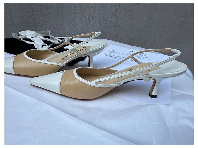 Cambon Chanel Neue Vintage-Pumps - Größe 38 Creme - Ansicht 5