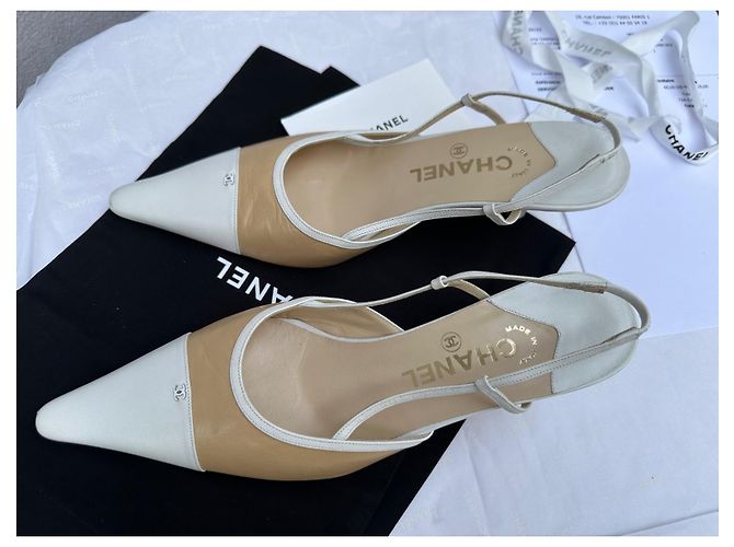 Cambon Chanel Neue Vintage-Pumps - Größe 38 Creme - Ansicht 7