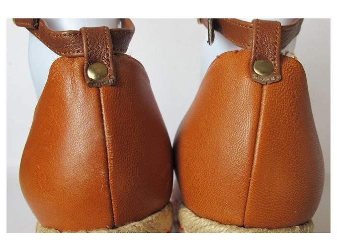 Sandali con zeppa Sergio Rossi in pelle marrone e corda - vista 19