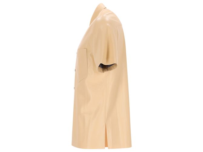 Camicia Osmo Nanushka in ecopelle beige - vista 2