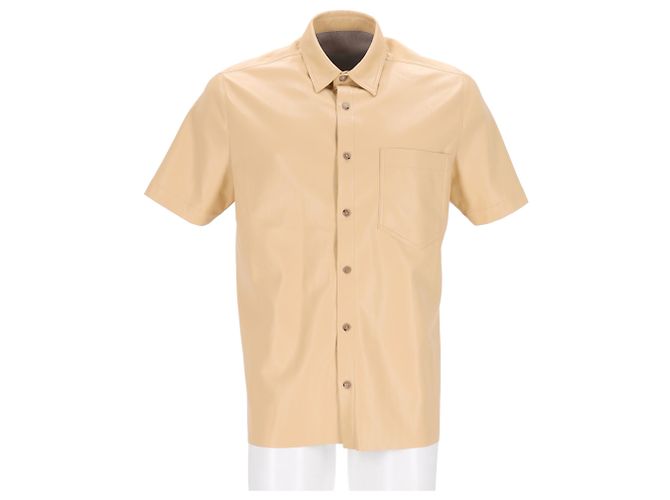 Camicia Osmo Nanushka in ecopelle beige - vista 5