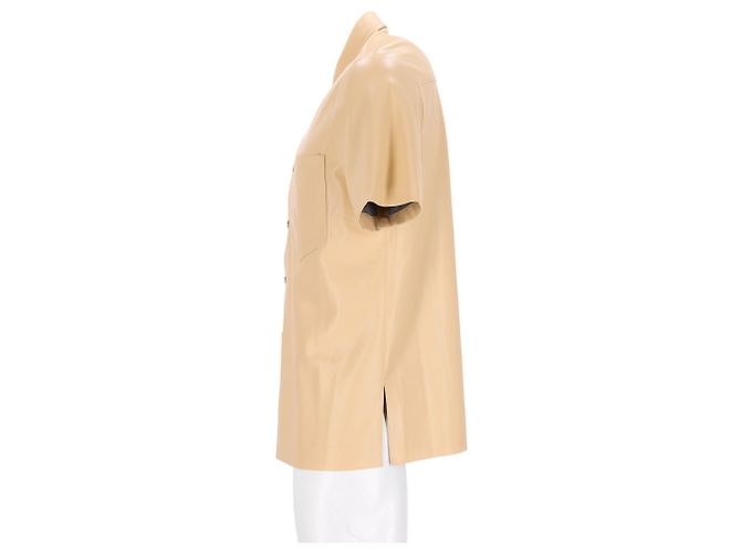 Camicia Osmo Nanushka in ecopelle beige - vista 6