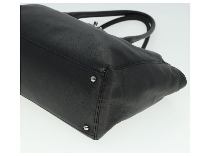 Borsa Tote CHANEL Executive Turn Lock in pelle caviar nera CC Auth bs15381 Nero - vista 15