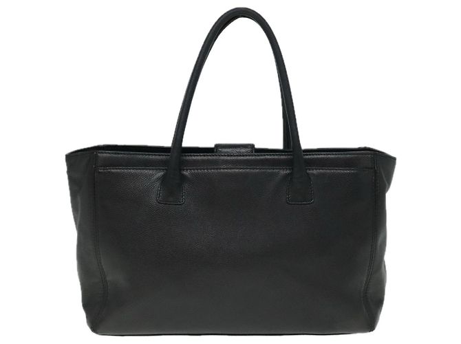 Borsa Tote CHANEL Executive Turn Lock in pelle caviar nera CC Auth bs15381 Nero - vista 2
