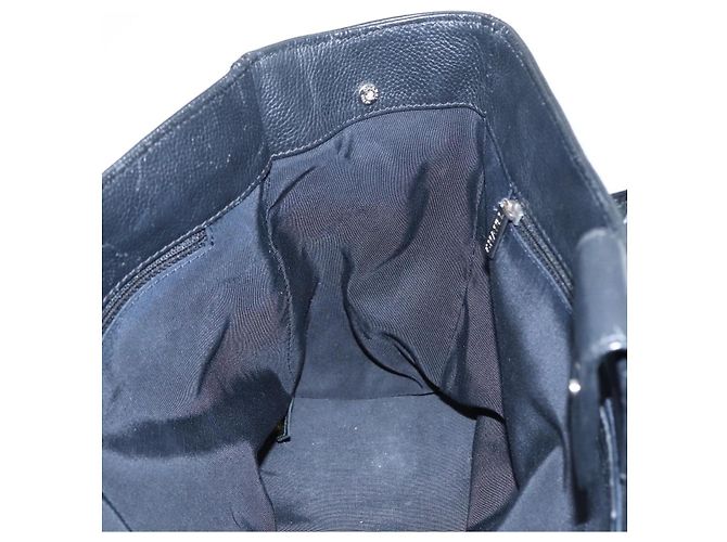 Borsa Tote CHANEL Executive Turn Lock in pelle caviar nera CC Auth bs15381 Nero - vista 22