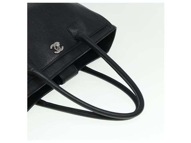 Borsa Tote CHANEL Executive Turn Lock in pelle caviar nera CC Auth bs15381 Nero - vista 7