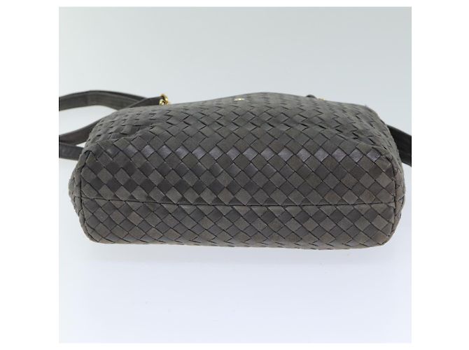 BALLY Borsa a Spalla in Pelle Grigia Auth yb580 Marrone - vista 5