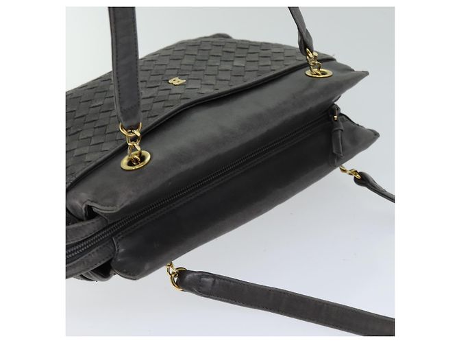 BALLY Borsa a Spalla in Pelle Grigia Auth yb580 Marrone - vista 6