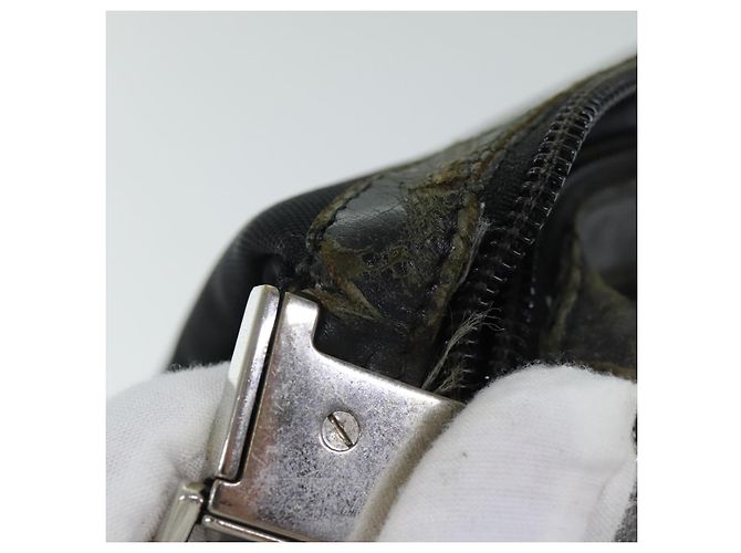 Bolsa de ombro GUCCI em lona preta 019 0418 002058 Auth ac3088 Preto - vista 10