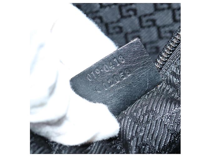 Bolsa de ombro GUCCI em lona preta 019 0418 002058 Auth ac3088 Preto - vista 12