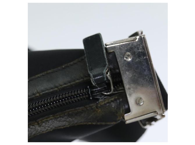 Bolsa de ombro GUCCI em lona preta 019 0418 002058 Auth ac3088 Preto - vista 18
