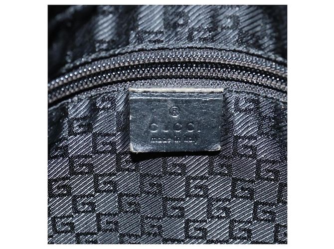 Bolsa de ombro GUCCI em lona preta 019 0418 002058 Auth ac3088 Preto - vista 19