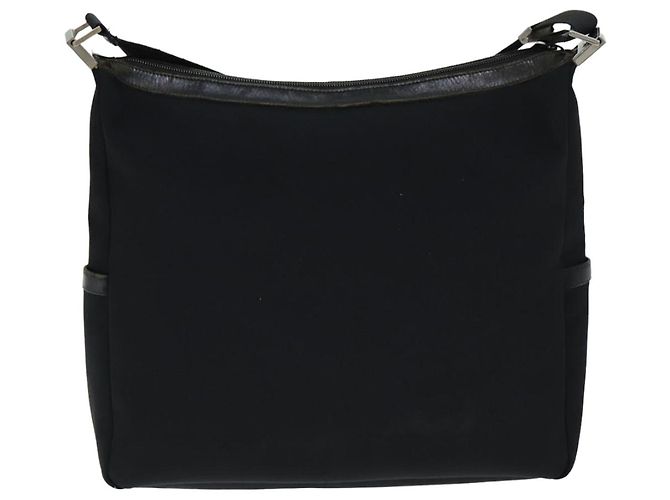 Bolsa de ombro GUCCI em lona preta 019 0418 002058 Auth ac3088 Preto - vista 2