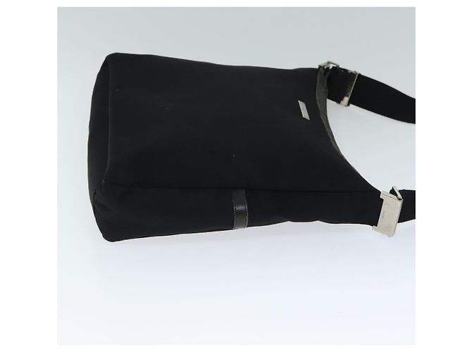 Bolsa de ombro GUCCI em lona preta 019 0418 002058 Auth ac3088 Preto - vista 3