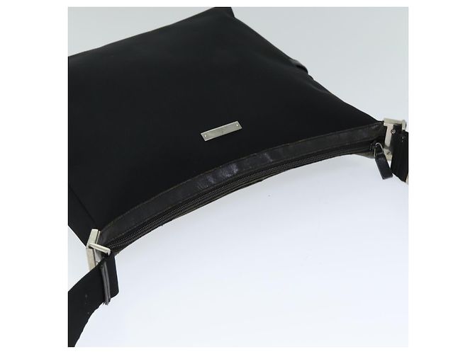 Bolsa de ombro GUCCI em lona preta 019 0418 002058 Auth ac3088 Preto - vista 6
