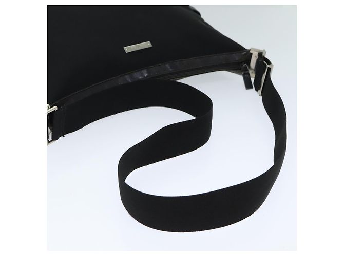 Bolsa de ombro GUCCI em lona preta 019 0418 002058 Auth ac3088 Preto - vista 8