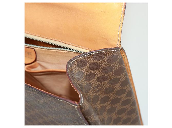 Céline Borsa a mano in tela Macadam CELINE PVC marrone Auth 79102 - vista 10