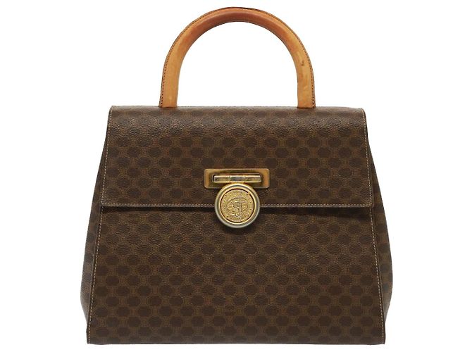Céline Borsa a mano in tela Macadam CELINE PVC marrone Auth 79102 - vista 13