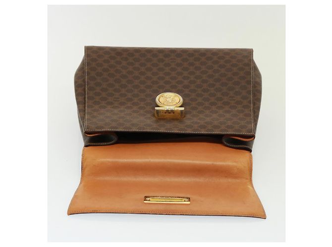 Céline Borsa a mano in tela Macadam CELINE PVC marrone Auth 79102 - vista 18
