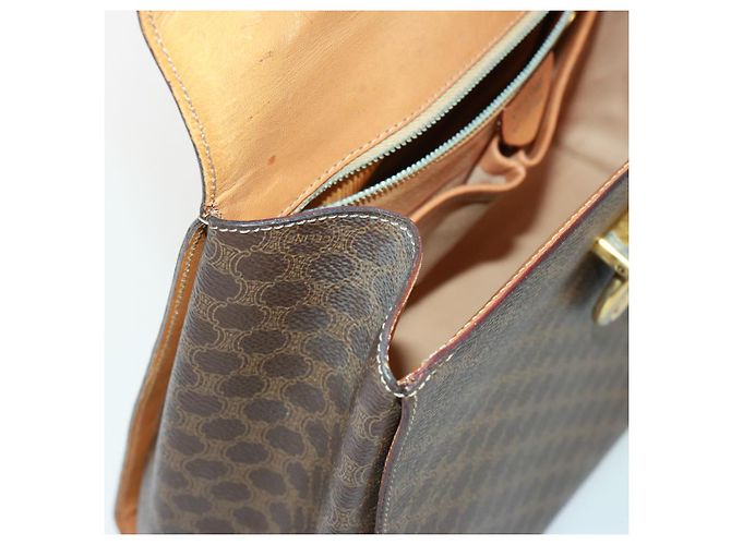 Céline Borsa a mano in tela Macadam CELINE PVC marrone Auth 79102 - vista 19
