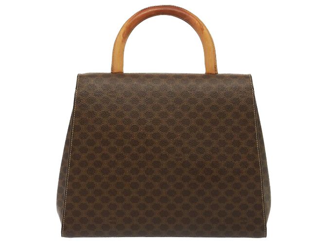 Céline Borsa a mano in tela Macadam CELINE PVC marrone Auth 79102 - vista 2
